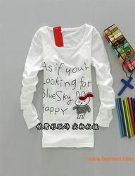 時(shí)尚精品手工鉤繡長(zhǎng)袖女T 可愛卡通圖案引爆市場(chǎng)，解析生產(chǎn)與價(jià)格